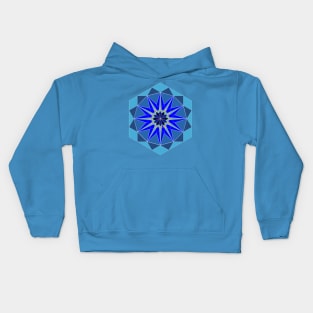 Teal Islamic Geometric Tile Kids Hoodie